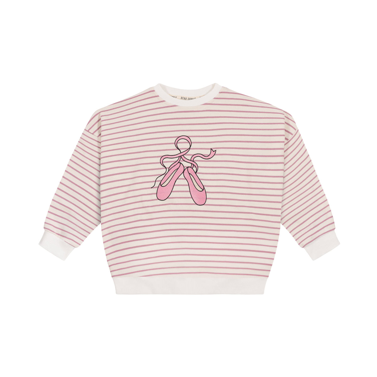 Bluza raglanowa dziecięca Baletki Różowe Pasy – DEAR SOPHIE – ujęcie 1