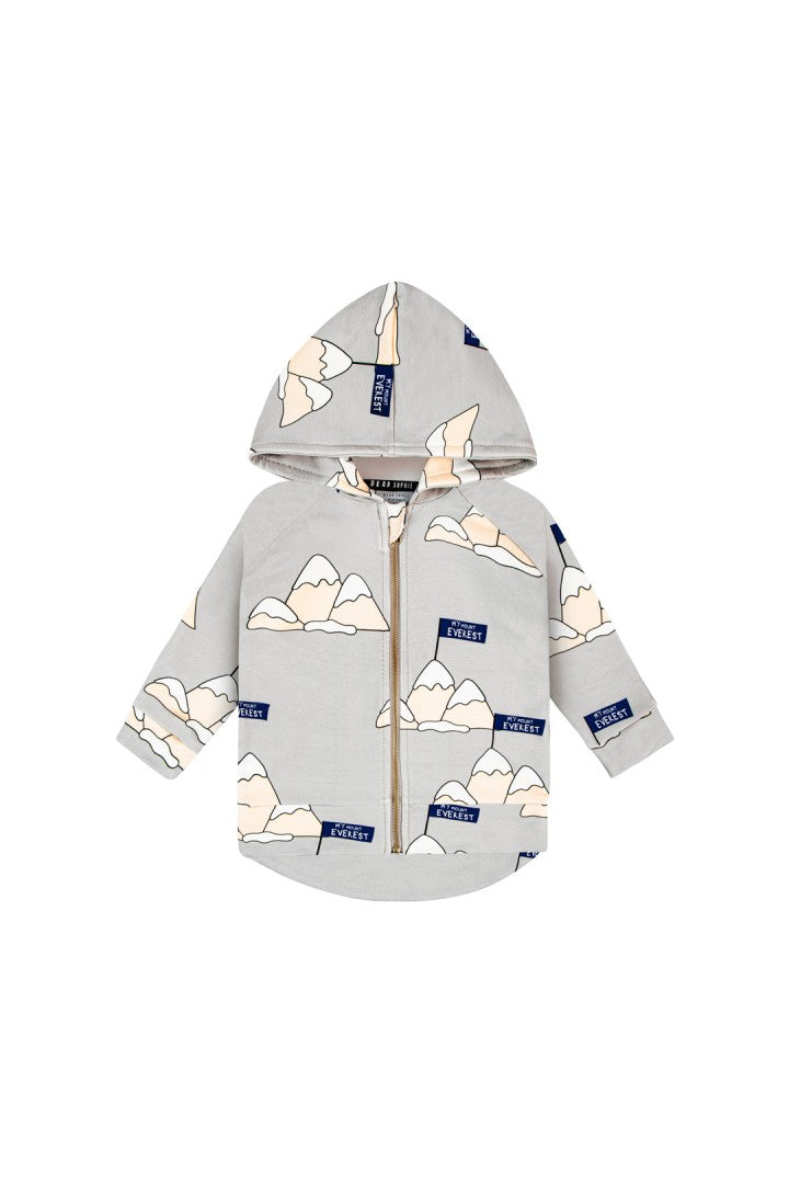 Bluza z kapturem na zamek dziecięca Everest Szary – DEAR SOPHIE