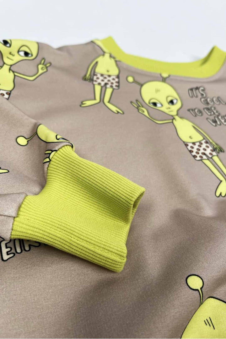 Bluza dresowa dziecięca Kosmitek Elo Beż – ujęcie 2