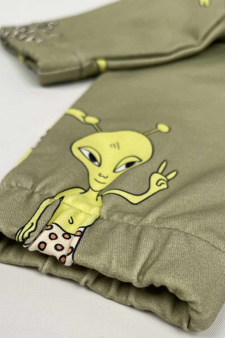 Spodnie dresowe dziecięce Kosmitek Elo Khaki – ujęcie 5