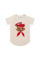 T-shirt dziecięcy oversize Kot Artysta Ecru – DEAR SOPHIE