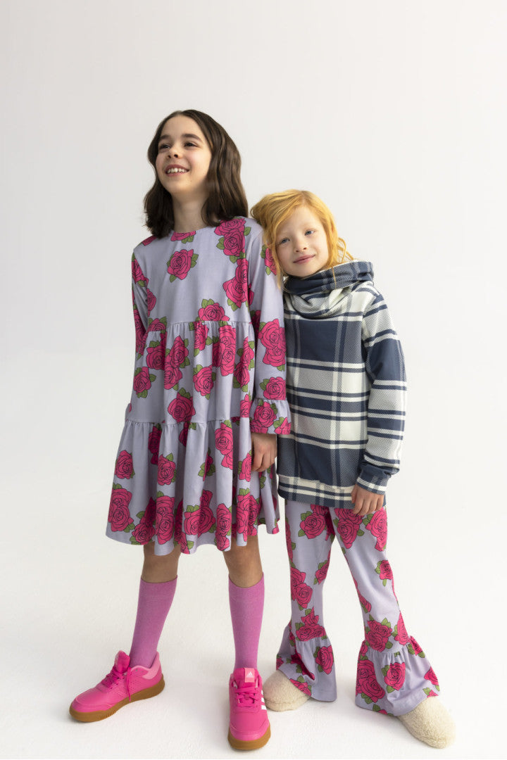 Bluza dziecięca z kominem Krata Granatowa – ujęcie 4