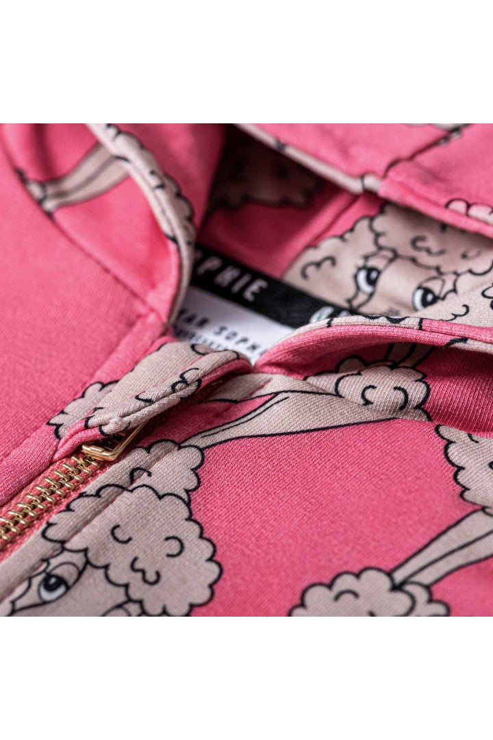 Bluza z kapturem na zamek dziecięca Pudel Róż – ujęcie 2