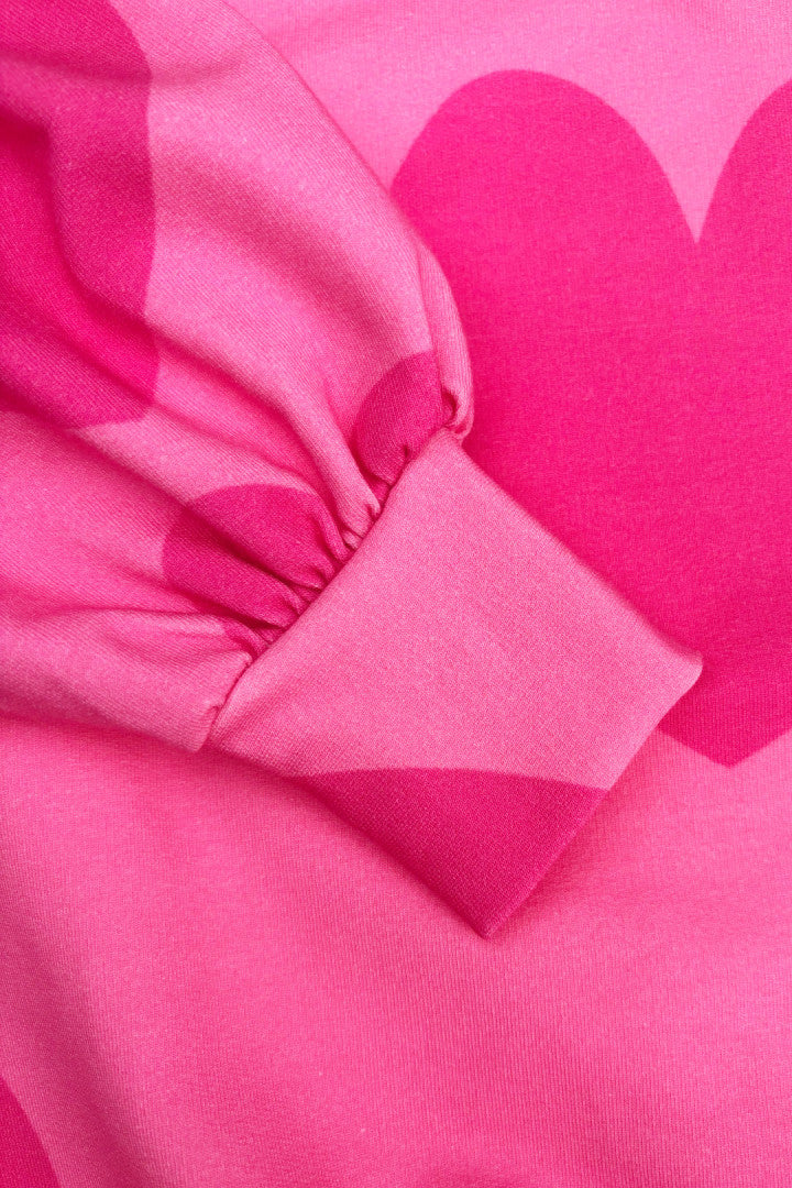Bluza bufiasta dziecięca Serca Różowe – ujęcie 4