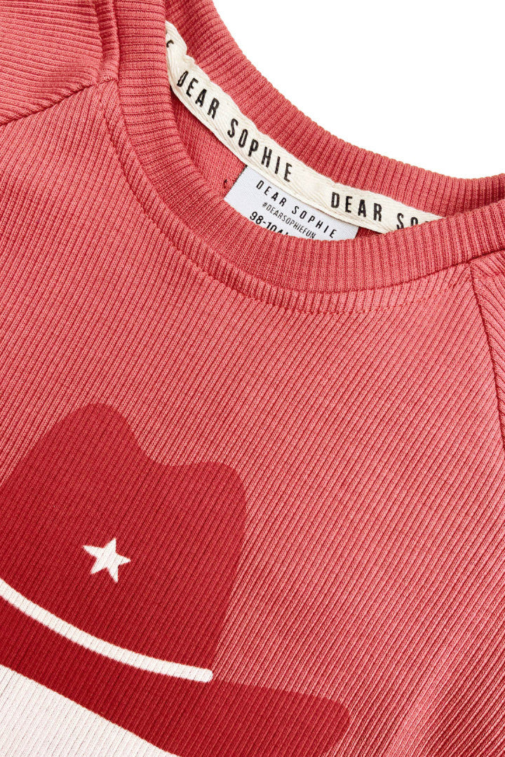 Longsleeve prążkowany dziecięcy Szeryf Brązowy – ujęcie 4