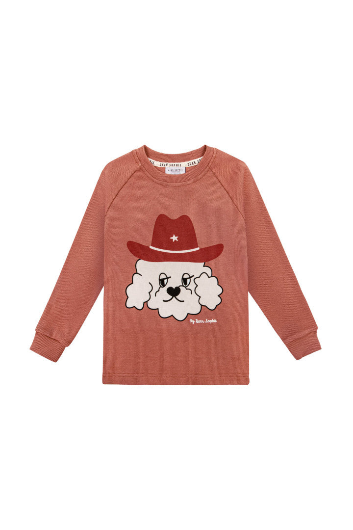 Longsleeve prążkowany dziecięcy Szeryf Brązowy – DEAR SOPHIE