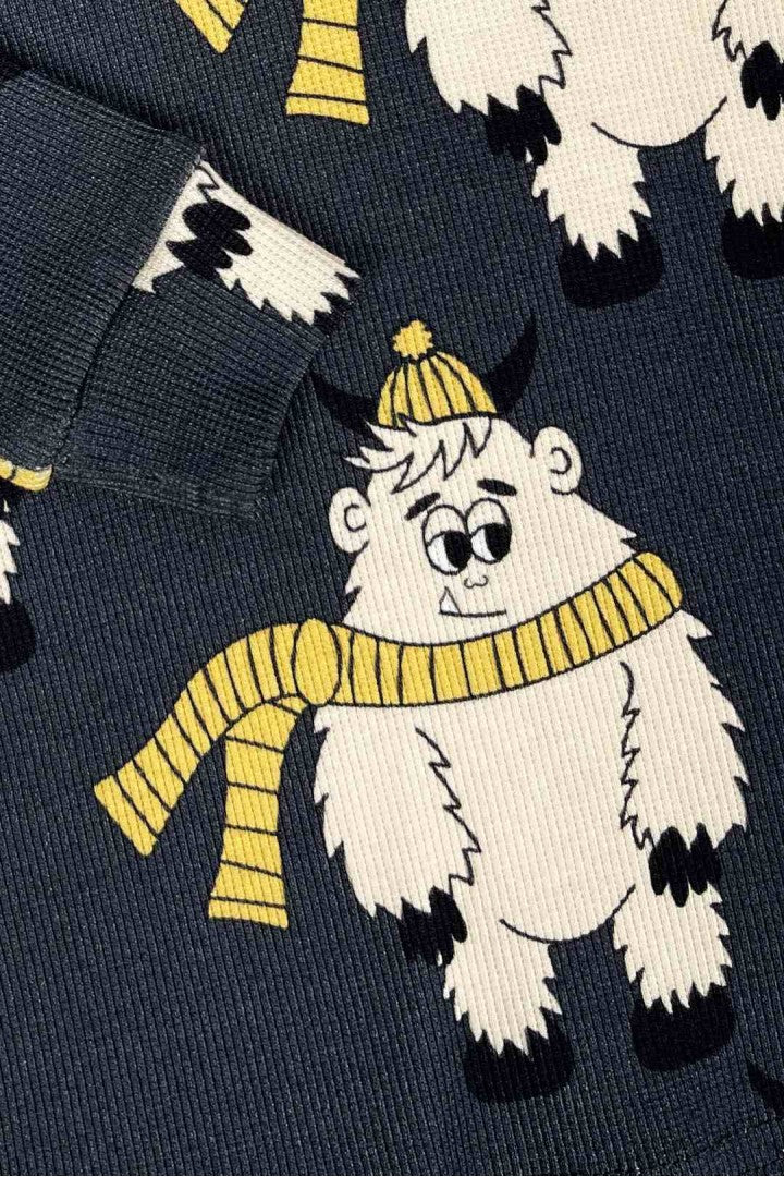 Longsleeve prążkowany dziecięcy Yeti Ciemny – ujęcie 4